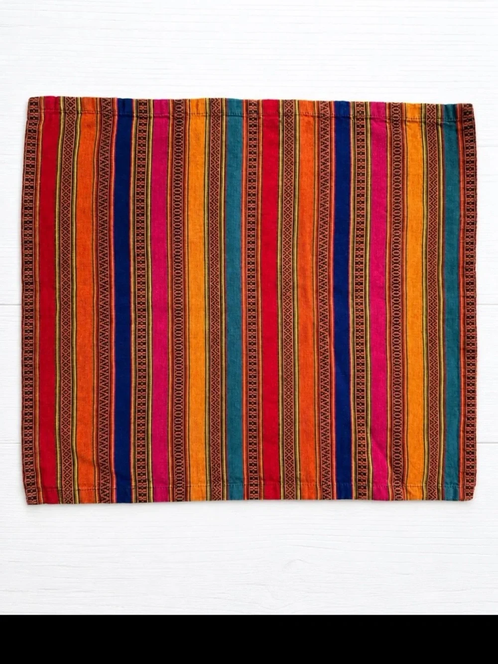 Vibrant Multicolor Striped Cotton Dinner Napkins - Set of 8
